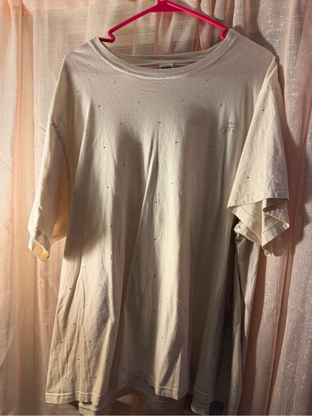 Women’s Cream Short-Sleeve T-Shirt with Subtle Stud Detail